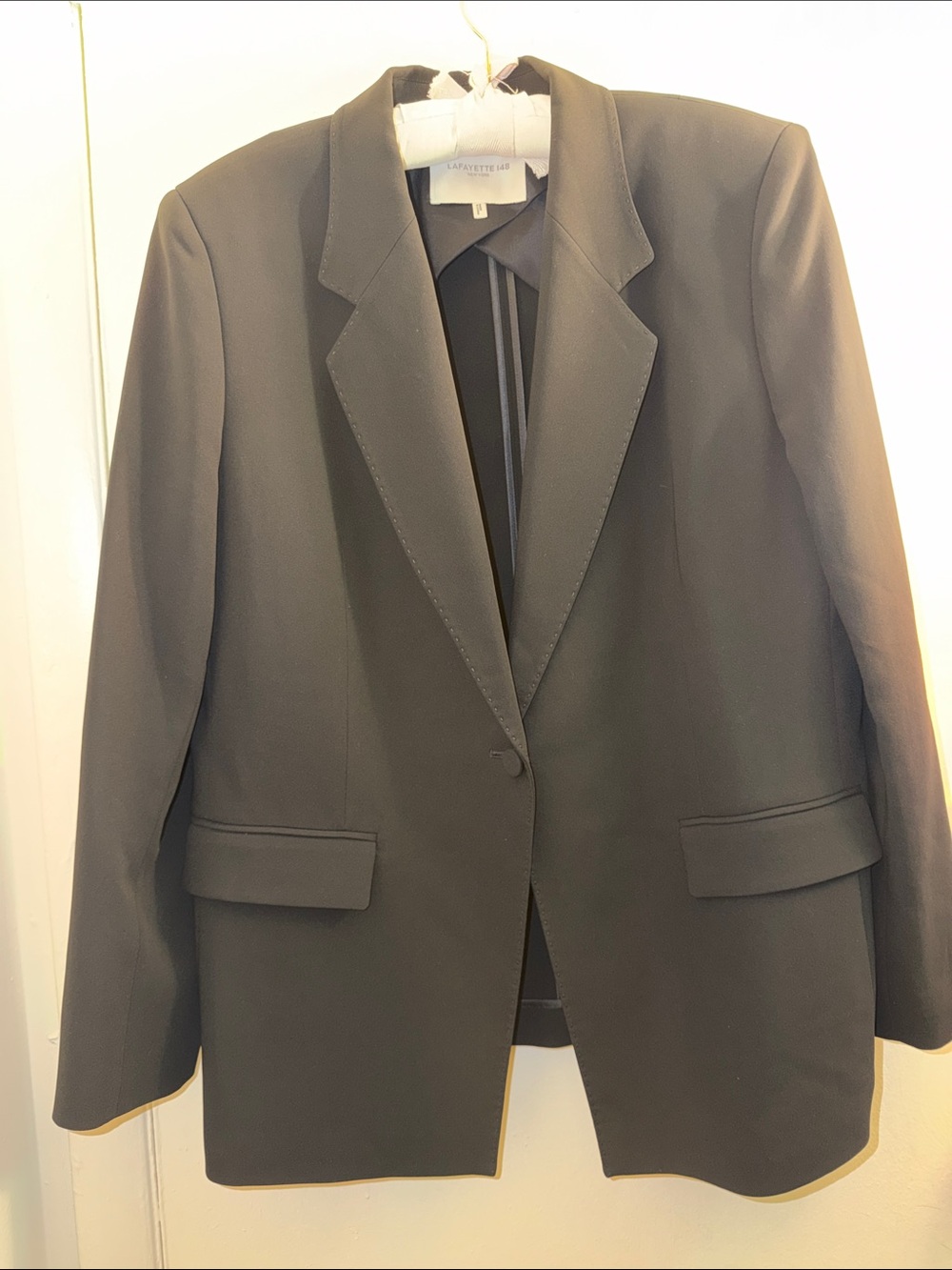 Lafayette 148 New York Black Single-Button Blazer